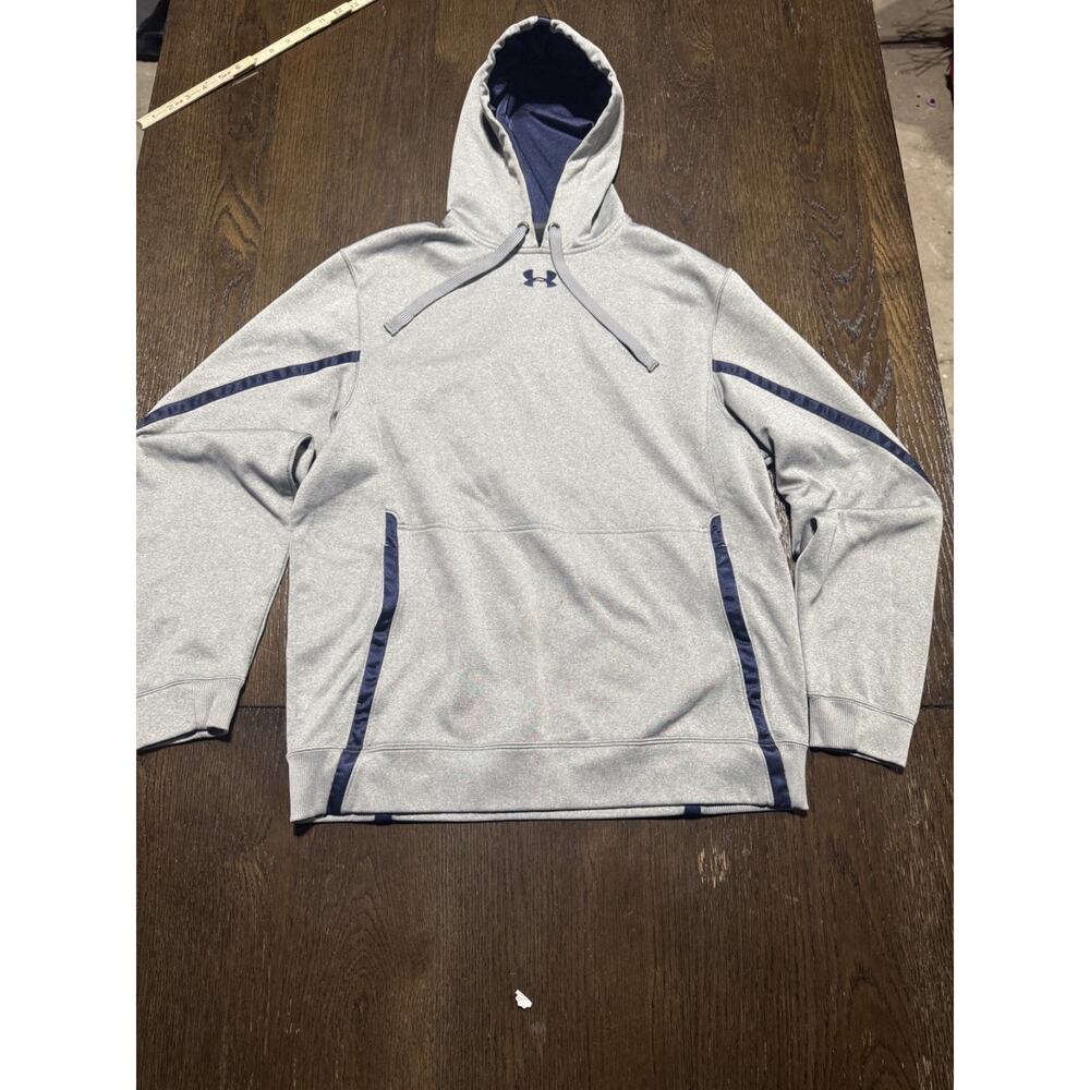 Under Armour Hoodie Mens Medium Loose Gray Blue Sweatshirt Size M